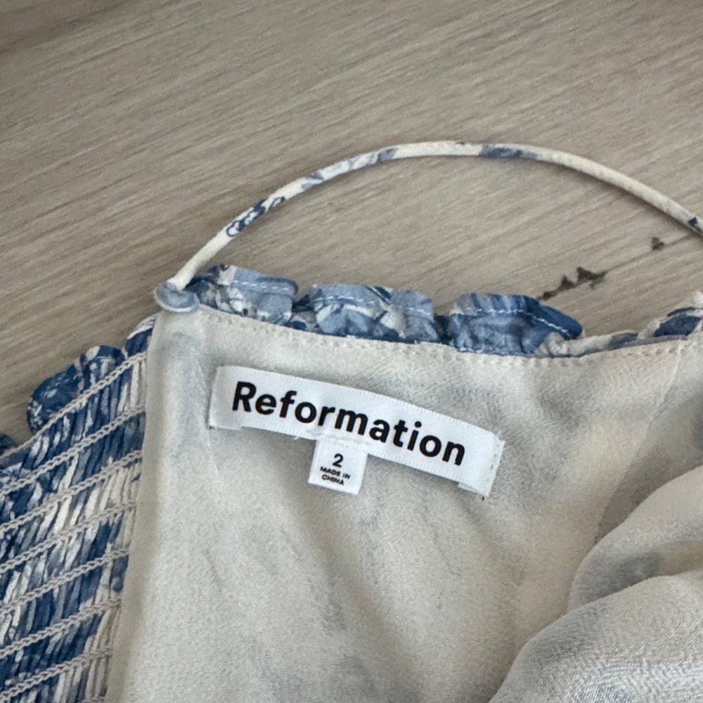 Reformation Blue & White Floral Slip Mini Dress - Picture 2 of 3